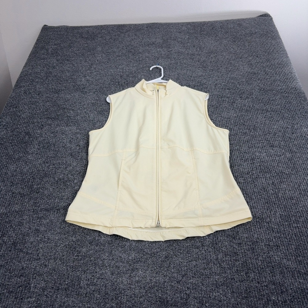 Bobby Jones Vest Women Cream Full Zip Mock Neck Golf Athletic Sportswear